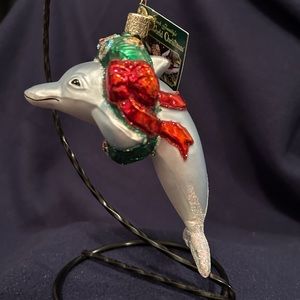 Old World Christmas Glass Dolphin Ornament